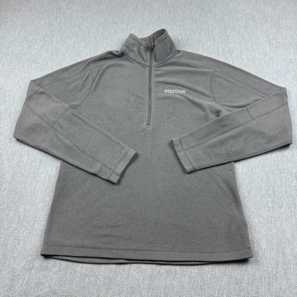 Marmot Sweater Mens Small Gray 1/2 Zip Rocklin Fleece Pullover Knit Outdoors‎